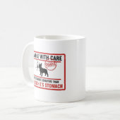 Handle With Care French Bulldog Sensitive Stomach  コーヒーマグカップ (正面左)