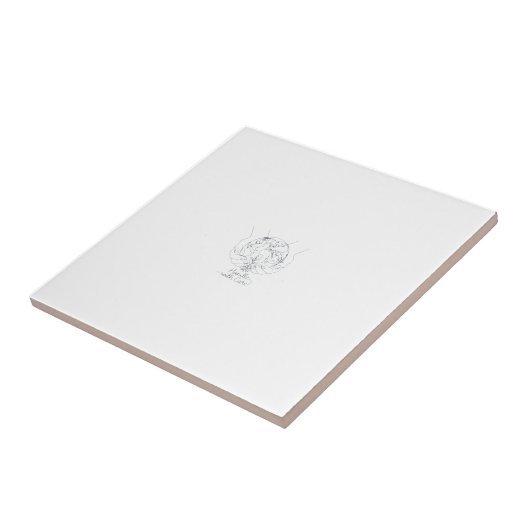 "Handle With Care" Minimalist Earth Ceramic Tile タイル (側面)