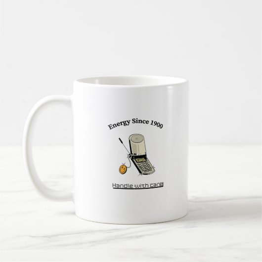 Handle With Care Retro Coffee Mug コーヒーマグカップ (左)