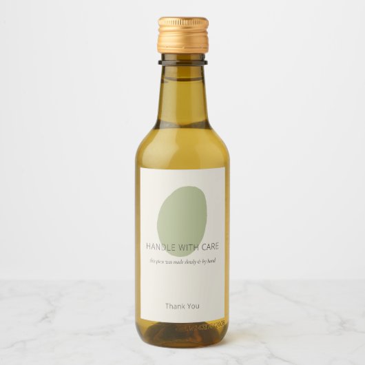 Handle With Care Sage Artisan Fragile Custom Label ワインラベル (正面)