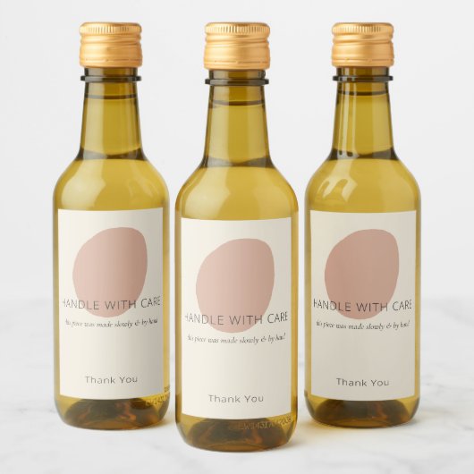 Handle With Care Terracotta Artisan Custom Label  ワインラベル (ボトル)