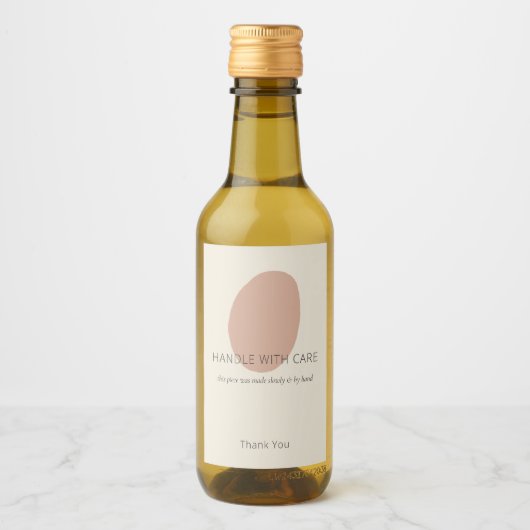 Handle With Care Terracotta Artisan Custom Label  ワインラベル (正面)