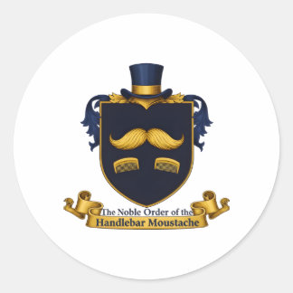 Handlebar Moustache Gentleman's Round Sticker ラウンドシール