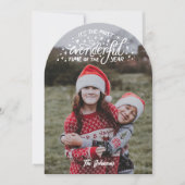 Handlettered Arch-Shaped Custom Photo Holiday Card 招待状 (正面)