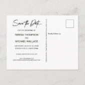 Handlettering日付を保存カスタムする写真婚約したA 案内ポストカード (裏面)