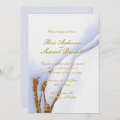 Handmade Alcohol Ink Glitter Wedding Invitation 招待状 (正面/裏面)