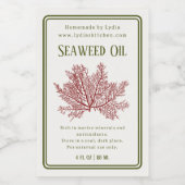 Handmade Botanical Seaweed Illustration Label ワインラベル (シングルラベル)