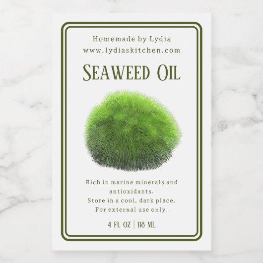 Handmade Botanical Seaweed Illustration Label ワインラベル (シングルラベル)