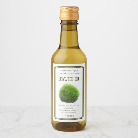 Handmade Botanical Seaweed Illustration Label ワインラベル (正面)