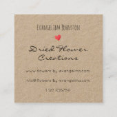 Handmade Business Cards, Red Heart, Custom スクエア名刺 (裏面)