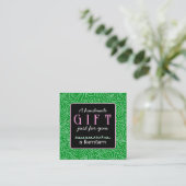 handmade business holiday green & pink gift card エンクロージャーカード (スタンド正面)
