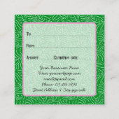 handmade business holiday green & pink gift card エンクロージャーカード (裏面)