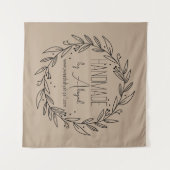 Handmade Business Logo Botanical Wreath Craft Fair タペストリー (正面(横))