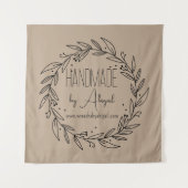 Handmade Business Logo Botanical Wreath Craft Fair タペストリー (正面)