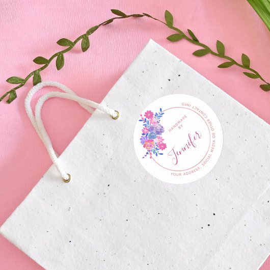 Handmade By You名前をカスタムすると情報 ラウンドシール