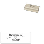 Handmade By Your Name Cursive Script with Heart ラバースタンプ (押印)