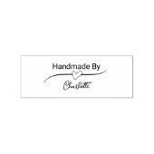 Handmade By Your Name Cursive Script with Heart ラバースタンプ (インプリント)
