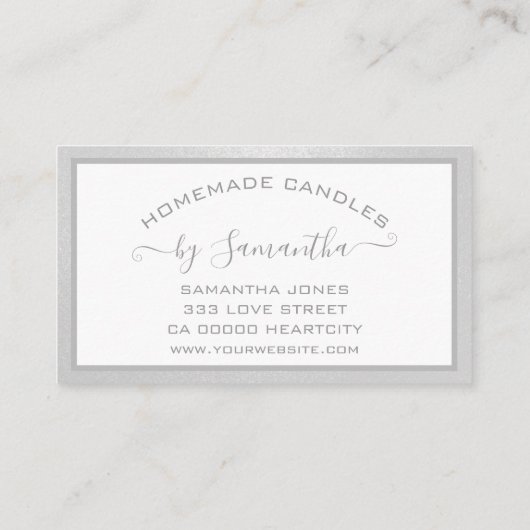 Handmade Candles Clean Silver Gray Cute Butterfly 名刺 (裏面)