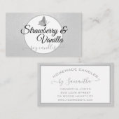 Handmade Candles Clean Silver Gray Cute Butterfly 名刺 (正面/裏面)