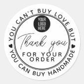 Handmade can't buy Love happiness mail business ラウンドシール (正面)