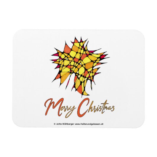 Handmade Christmas Magnet with Star Graphic マグネット (横)