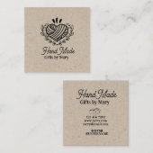 Handmade Craft paper rustic calling card スクエア名刺 (正面/裏面)