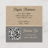 Handmade Craft Scissors QR Code スクエア名刺 (裏面)