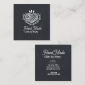 Handmade crafts Black paper rustic calling card スクエア名刺 (正面/裏面)