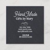 Handmade crafts Black paper rustic calling card スクエア名刺 (裏面)