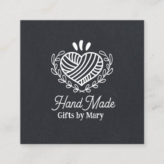 Handmade crafts Black paper rustic calling card スクエア名刺 (正面)