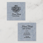 Handmade crafts Blue paper rustic calling card スクエア名刺 (正面/裏面)