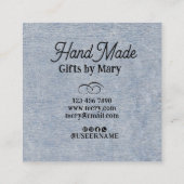 Handmade crafts Blue paper rustic calling card スクエア名刺 (裏面)