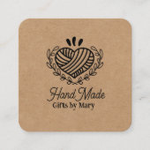 Handmade crafts brown paper rustic calling card スクエア名刺 (正面)