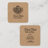 Handmade crafts brown paper rustic calling card スクエア名刺 (正面/裏面)