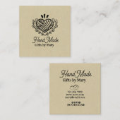 Handmade crafts paper rustic calling card スクエア名刺 (正面/裏面)