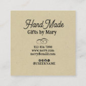 Handmade crafts paper rustic calling card スクエア名刺 (裏面)