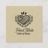 Handmade crafts paper rustic calling card スクエア名刺 (正面)