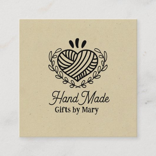 Handmade crafts paper rustic calling card スクエア名刺 (正面)