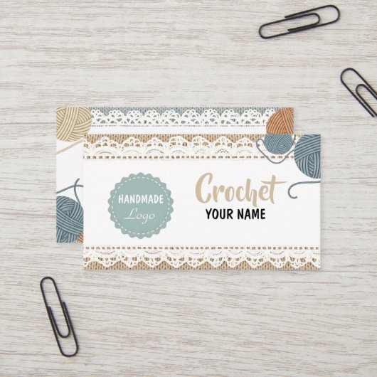  Handmade Crochet Business Card 名刺 (正面/裏面インサイチュ)