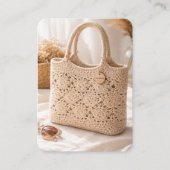 Handmade Crochet Business Card Minimal QR Code 名刺 (正面)