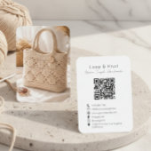 Handmade Crochet Business Card Minimal QR Code 名刺
