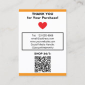 Handmade Earrings Orange White Polka Dots 名刺 (裏面)