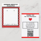 Handmade Earrings Red White Polka Dots 名刺 (正面/裏面)