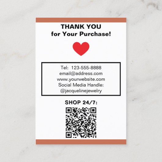 Handmade Earrings Terra Cotta White Polka Dots 名刺 (裏面)