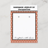 Handmade Earrings Terra Cotta White Polka Dots 名刺 (正面)