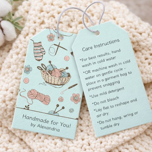 Handmade for You Crochet/Knit Care Instructions ギフトタグ