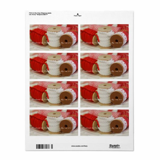 Handmade for You Red Spools裁縫ラベル ラベル (フルシート)