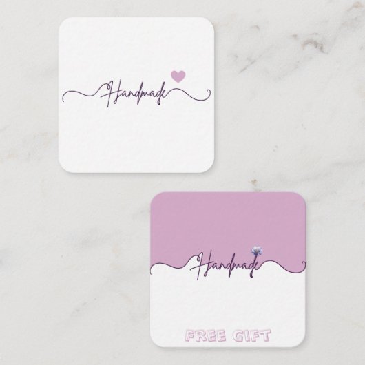 Handmade Free Gift Floral Small Business Packaging エンクロージャーカード (正面/裏面)