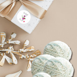 Handmade From The Heart Knitting Lover Sticker ラウンドシール