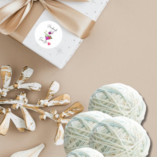 Handmade From The Heart Knitting Lover Sticker ラウンドシール